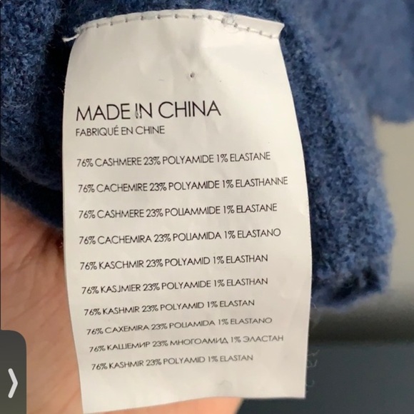 Club Monaco Cashmere Blend Turtleneck Sweater size M Blue Long Sleeve soft - Picture 3 of 9